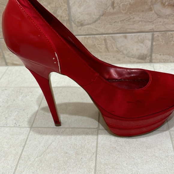 bebe Platform Red Stiletto Heels Size 8 - Picture 3 of 12